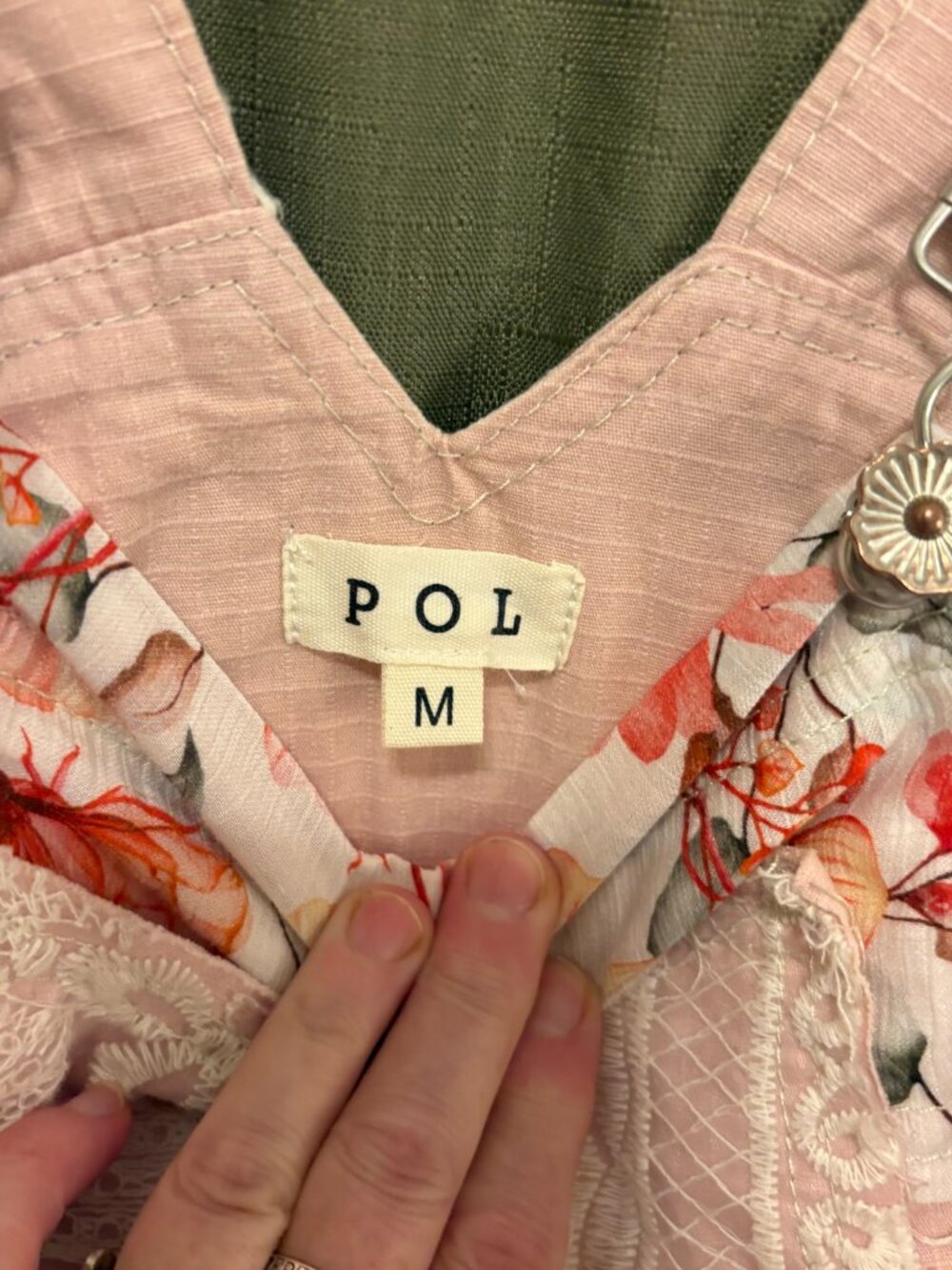POL Pink Patchwork Overalls Size Medium - Picture 4 of 10